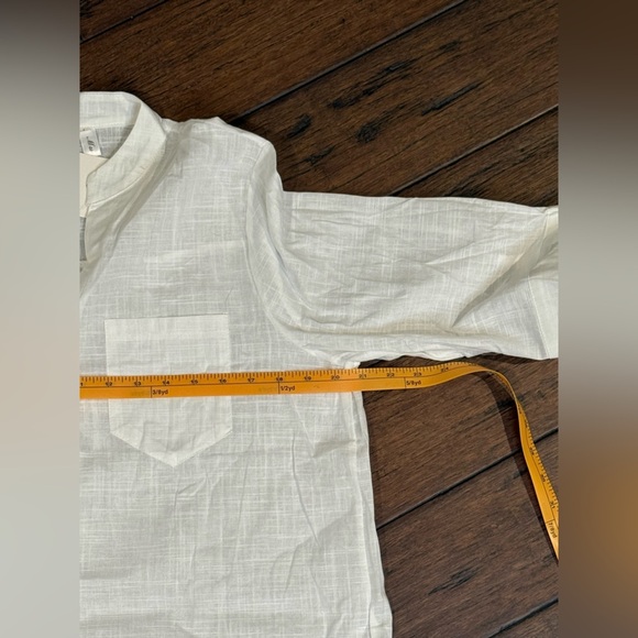 Linen White Casual top short sleeve size medium - Picture 5 of 7
